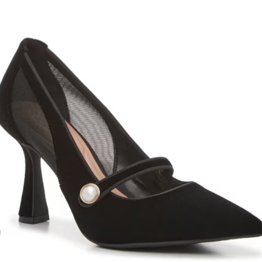 Kelly & Katie Black Mesh Heels